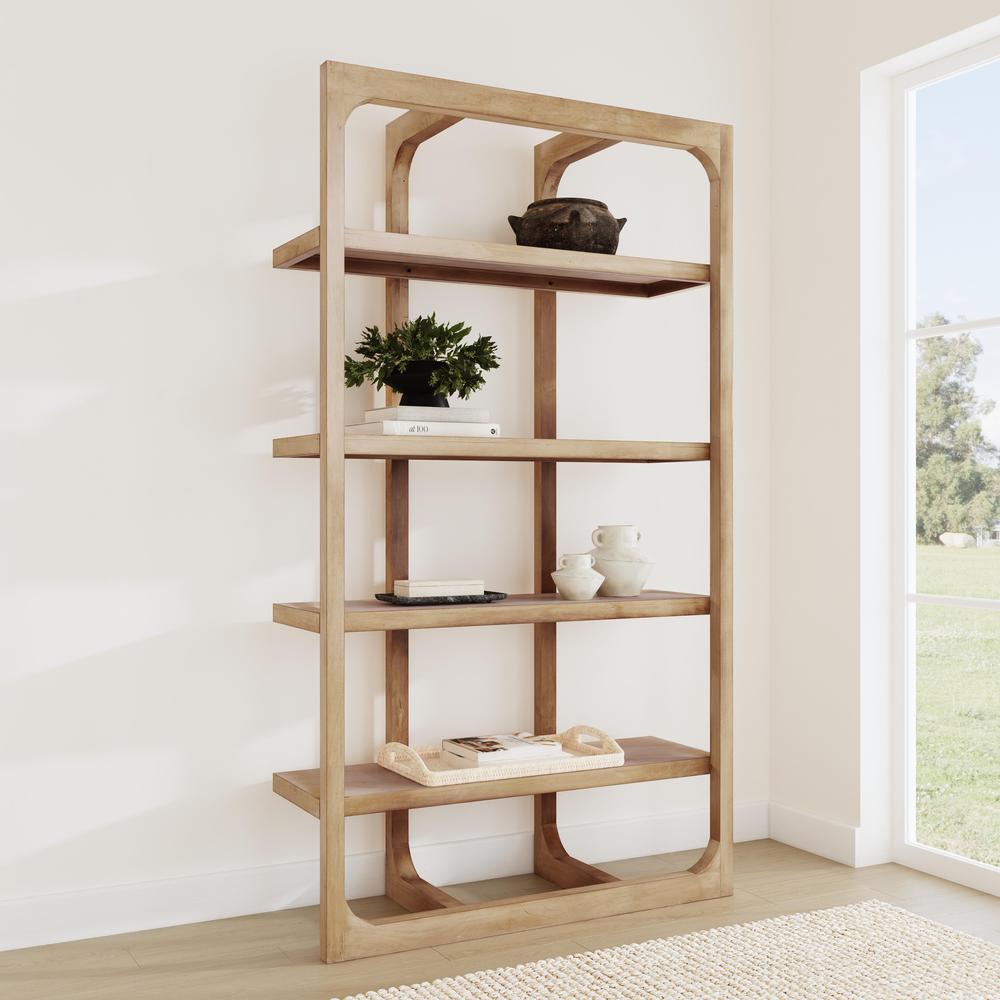 Gordon 86"  Acacia Wood Bookcase. Picture 8