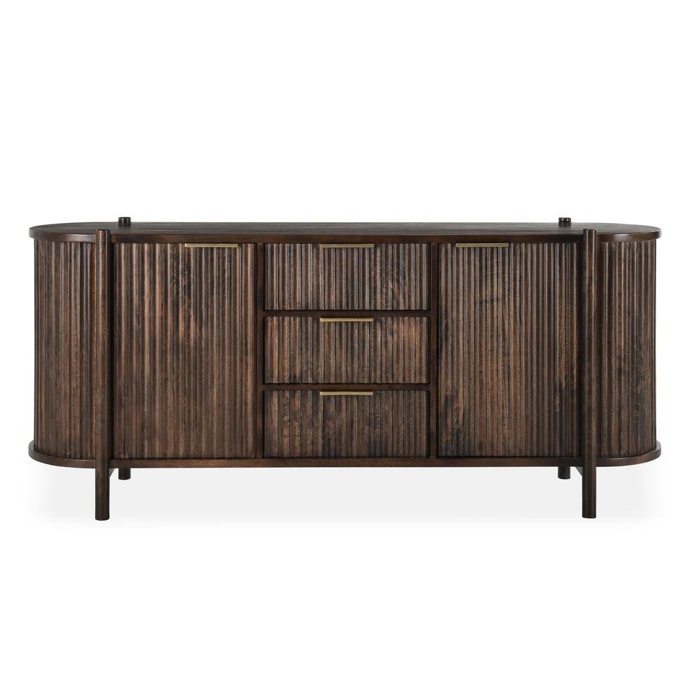 Redford 73" Mango Wood Mid-Century Modern Brown Buffet Sideboard. Picture 2