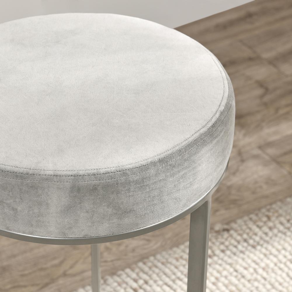 Quinn Counter Stool Gray and Nickel. Picture 7