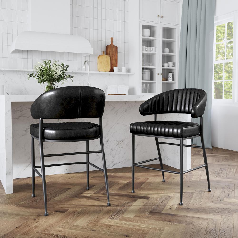 Umbria 26" Counter Stool Jet Black. Picture 7