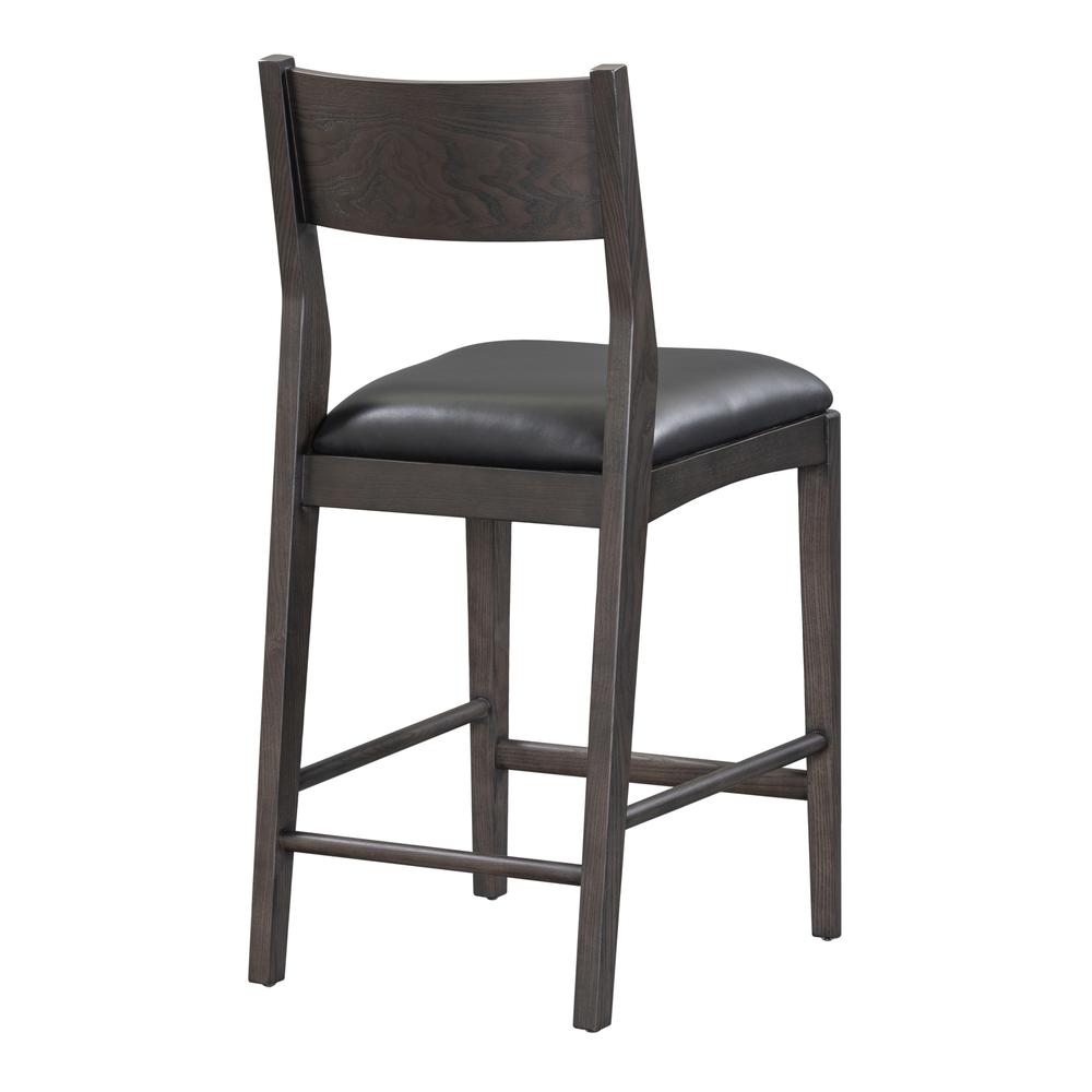 Rooney 26" Top Grain Leather Counter Chair in Black. Picture 4