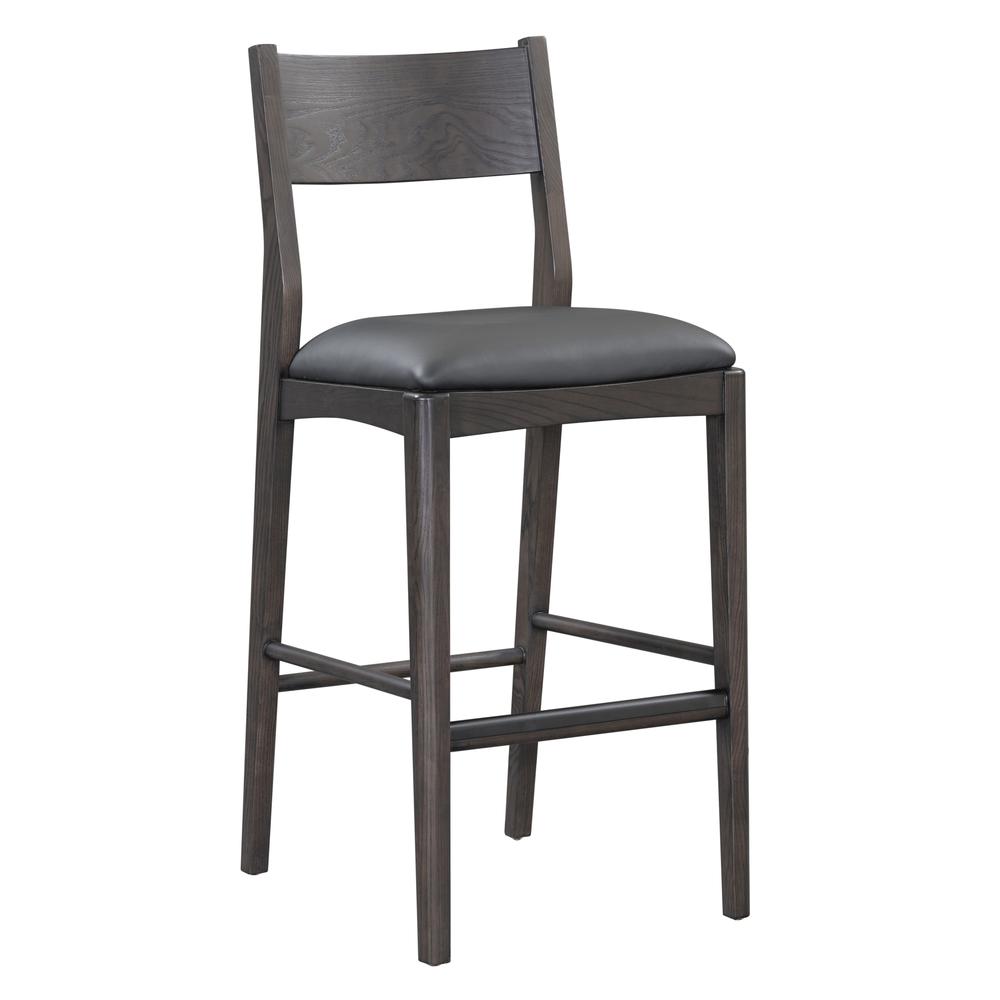 Rooney 30" Top Grain Leather Bar Stool in Black. Picture 8