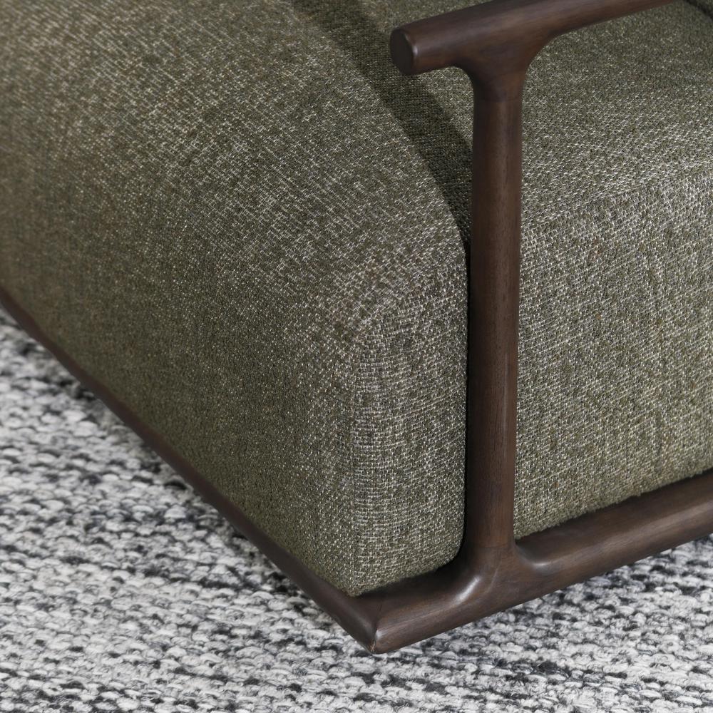 Lucia Mid-Century  Green Boucle Fabric Upholstered Swivel Accent Chair. Picture 7