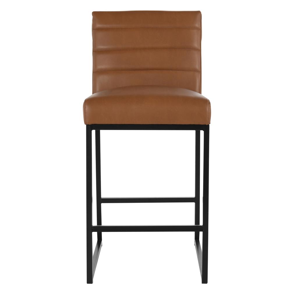 Seville Counter Stool 26" by Kosas Home Cognac, Black Base. Picture 2
