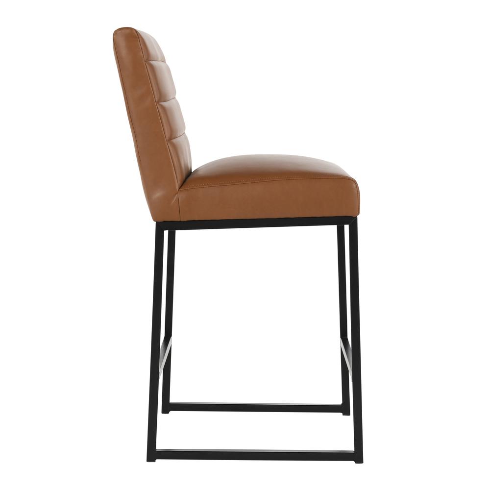 Seville Counter Stool 26" by Kosas Home Cognac, Black Base. Picture 3