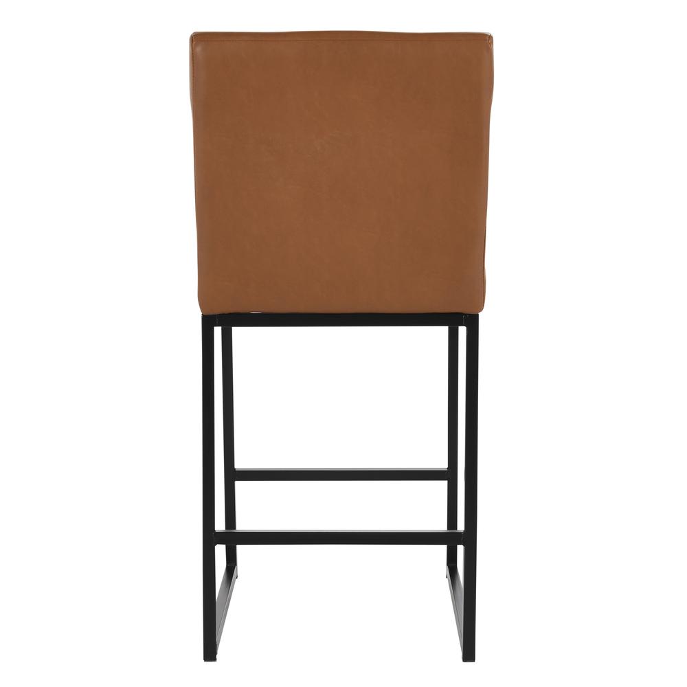 Seville Counter Stool 26" by Kosas Home Cognac, Black Base. Picture 4