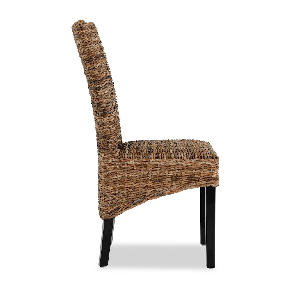 Windsor Chair Transitional Rattan Brown Dining Chairs Set of 2 by Kosas Home. Picture 2
