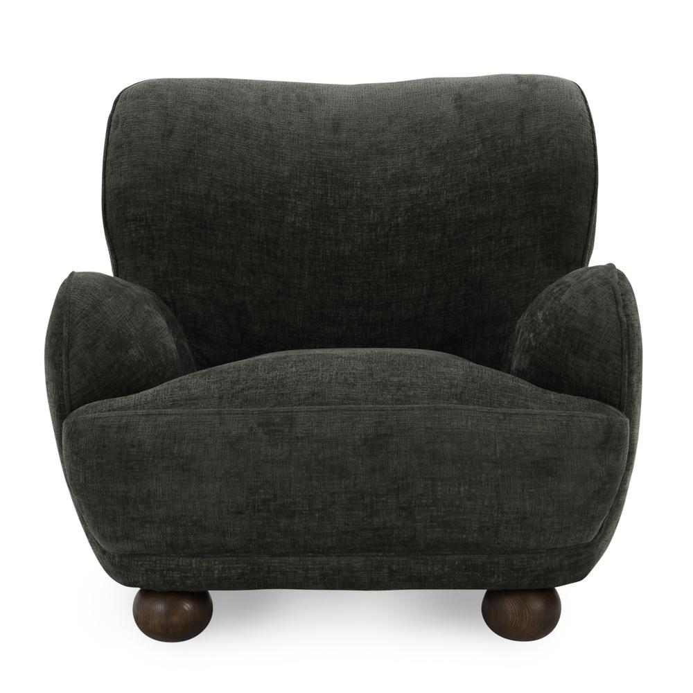Penelope Upholstered Chenille Fabric Accent Chair in Forest Green. Picture 1