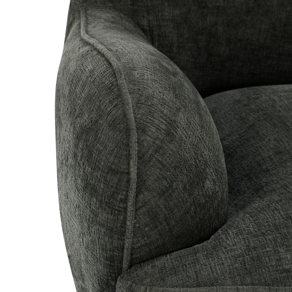 Penelope Upholstered Chenille Fabric Accent Chair in Forest Green. Picture 4