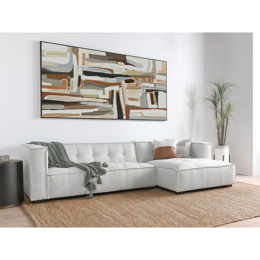 Element Two-Piece Modern Beige Sectional Sofa. Picture 8