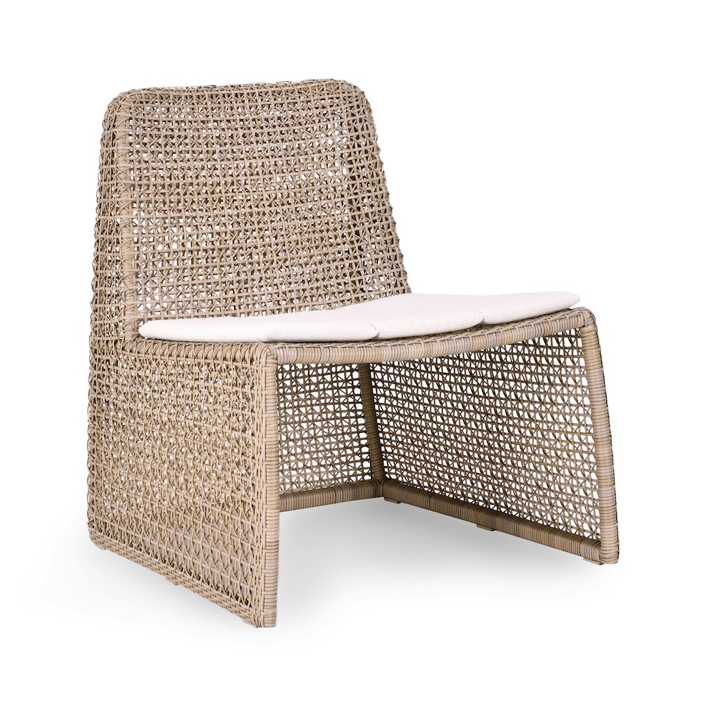 Michelle Wicker Outdoor Coastal Accent Chair in Beige. Picture 1