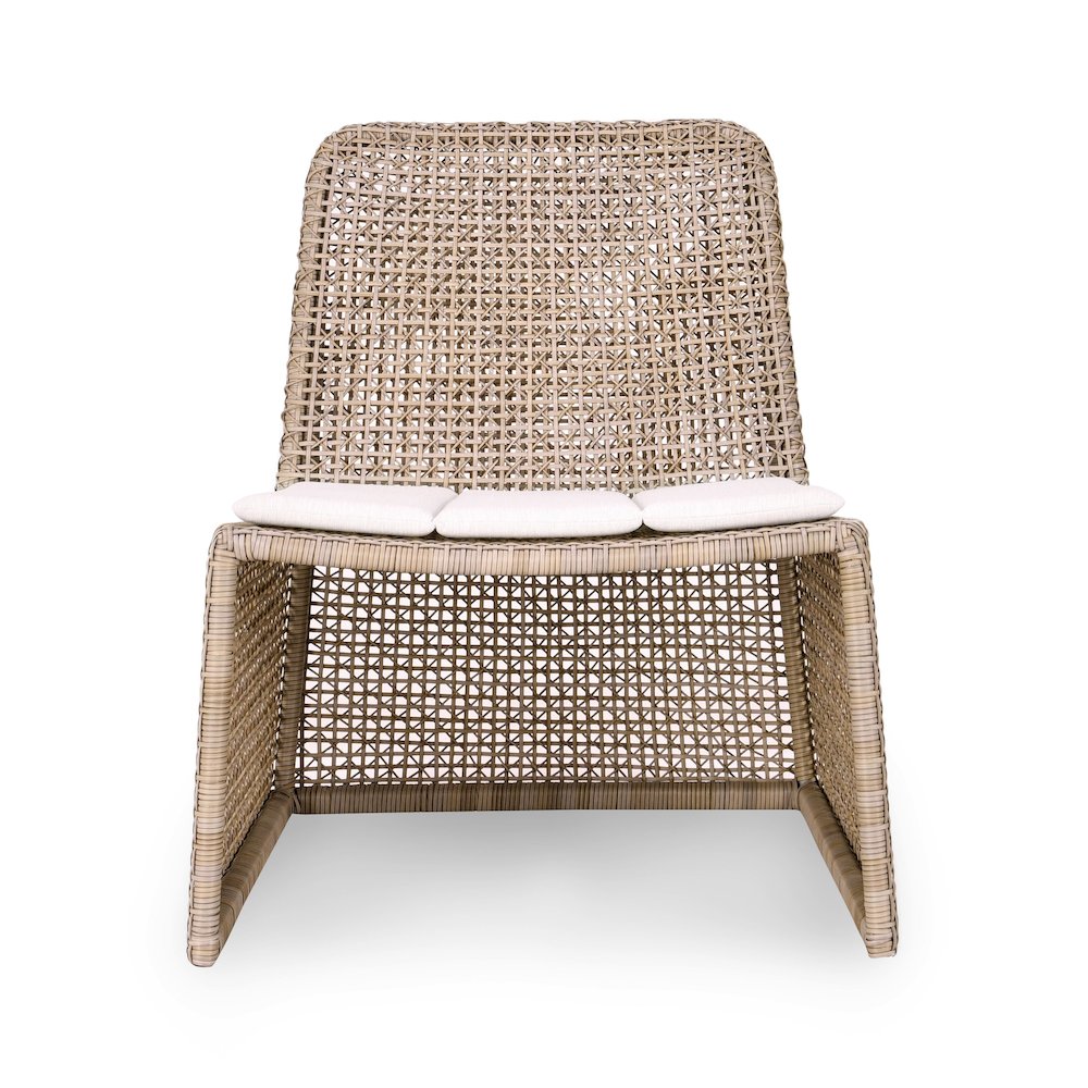 Michelle Wicker Outdoor Coastal Accent Chair in Beige. Picture 2