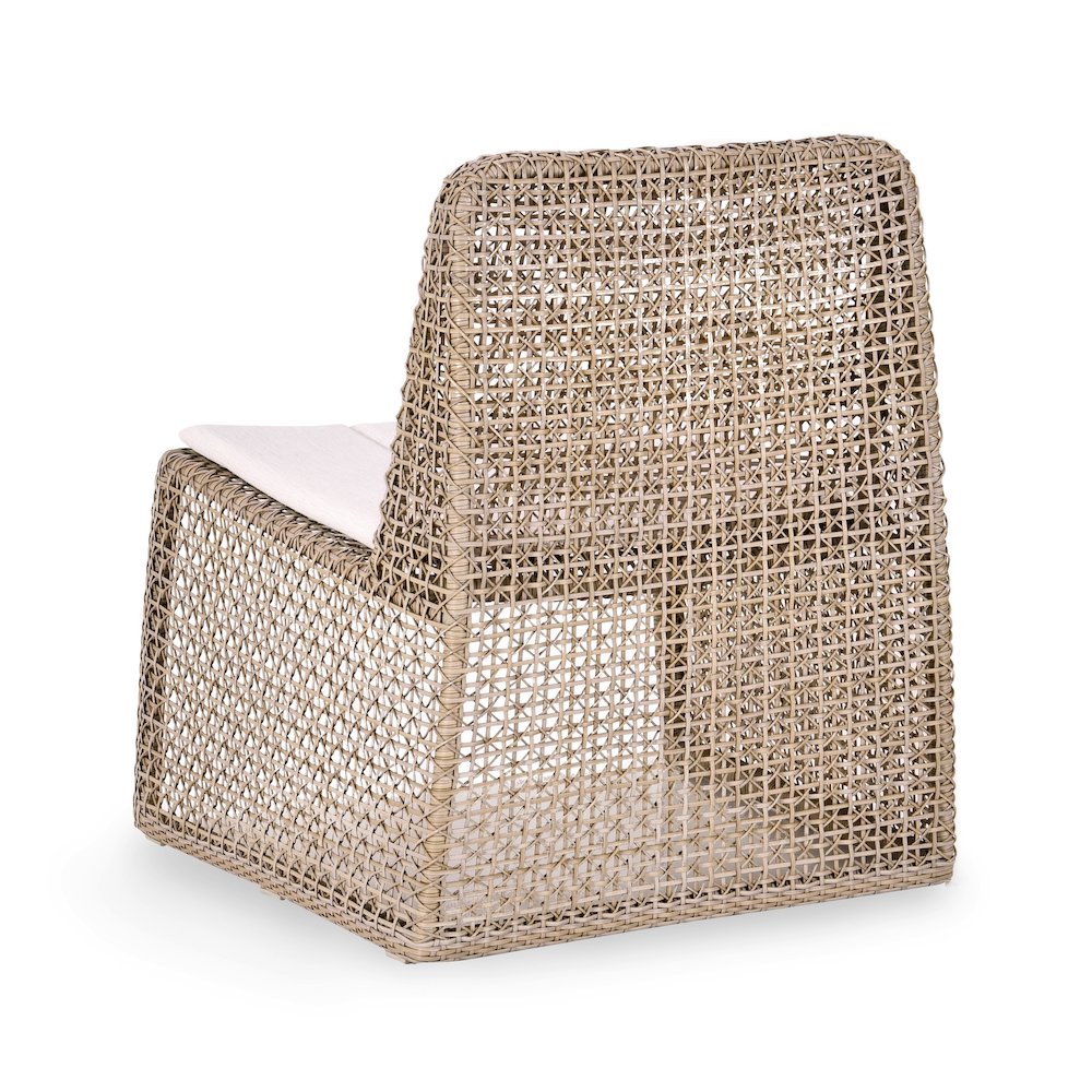 Michelle Wicker Outdoor Coastal Accent Chair in Beige. Picture 4