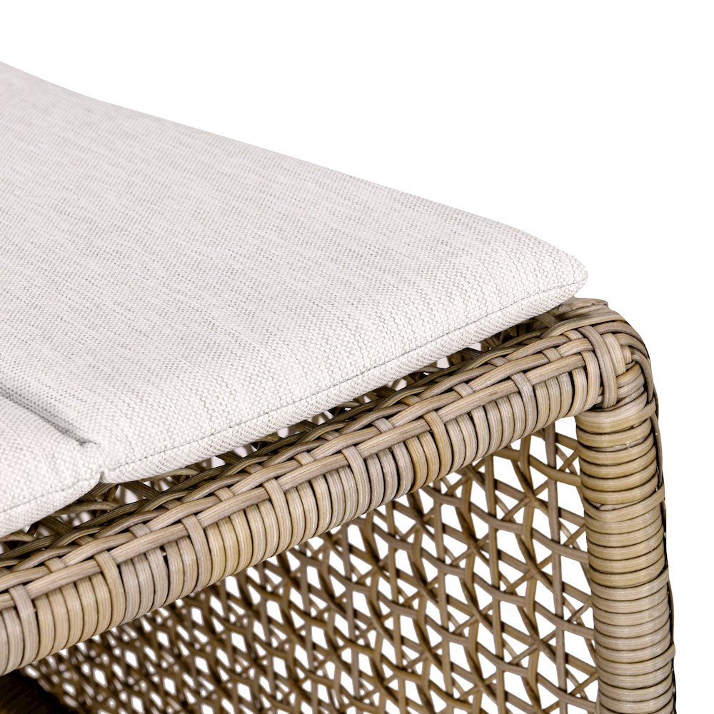Michelle Wicker Outdoor Coastal Accent Chair in Beige. Picture 5