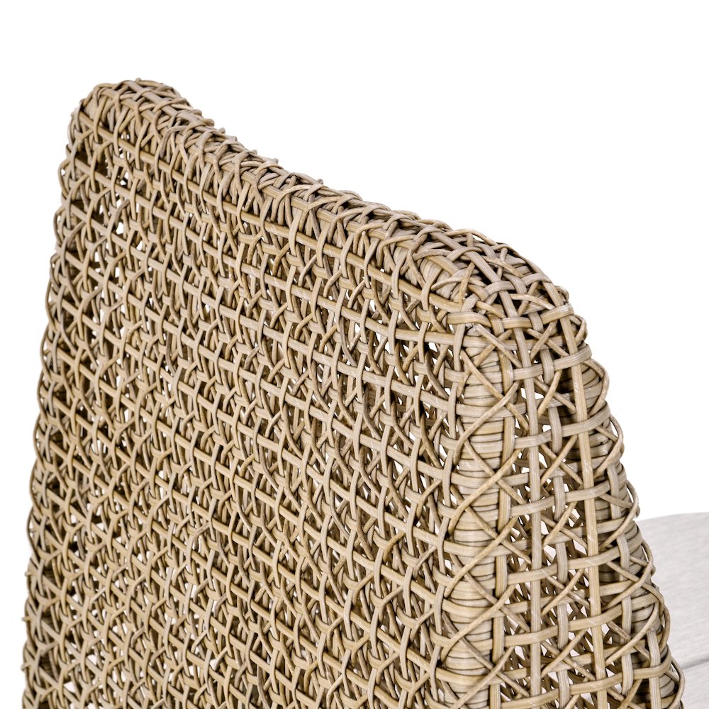 Michelle Wicker Outdoor Coastal Accent Chair in Beige. Picture 6