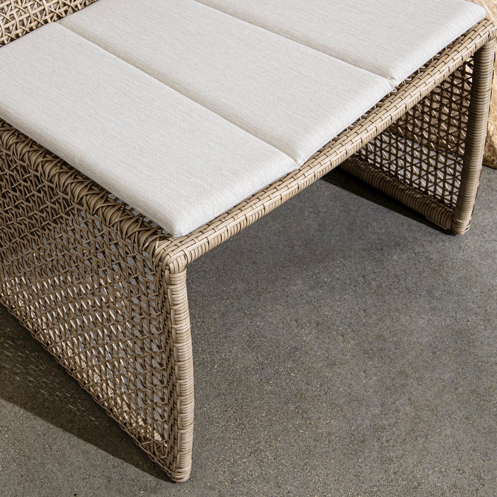 Michelle Wicker Outdoor Coastal Accent Chair in Beige. Picture 9