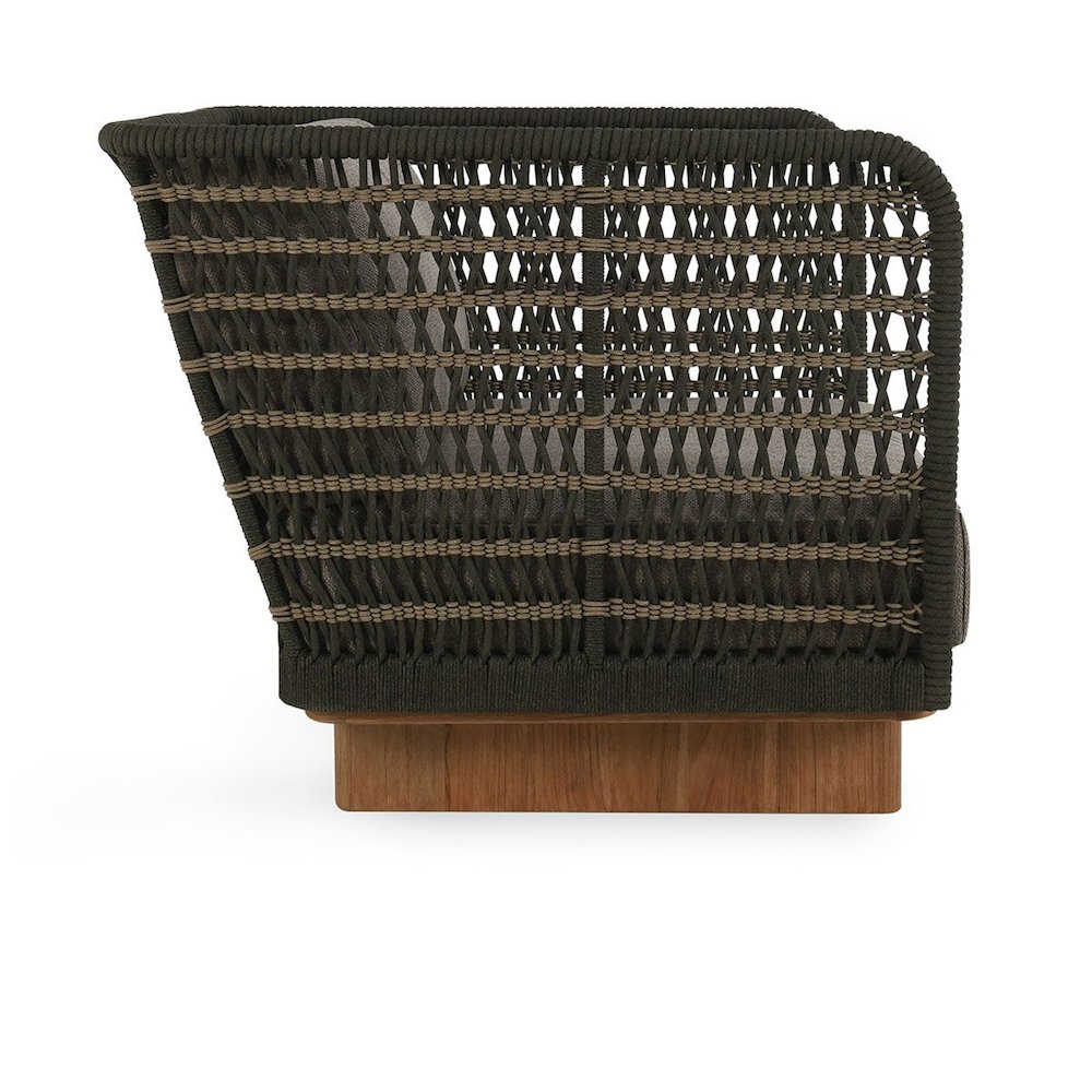 Ellie Outdoor Teak Wood Black Accent Chair. Picture 4