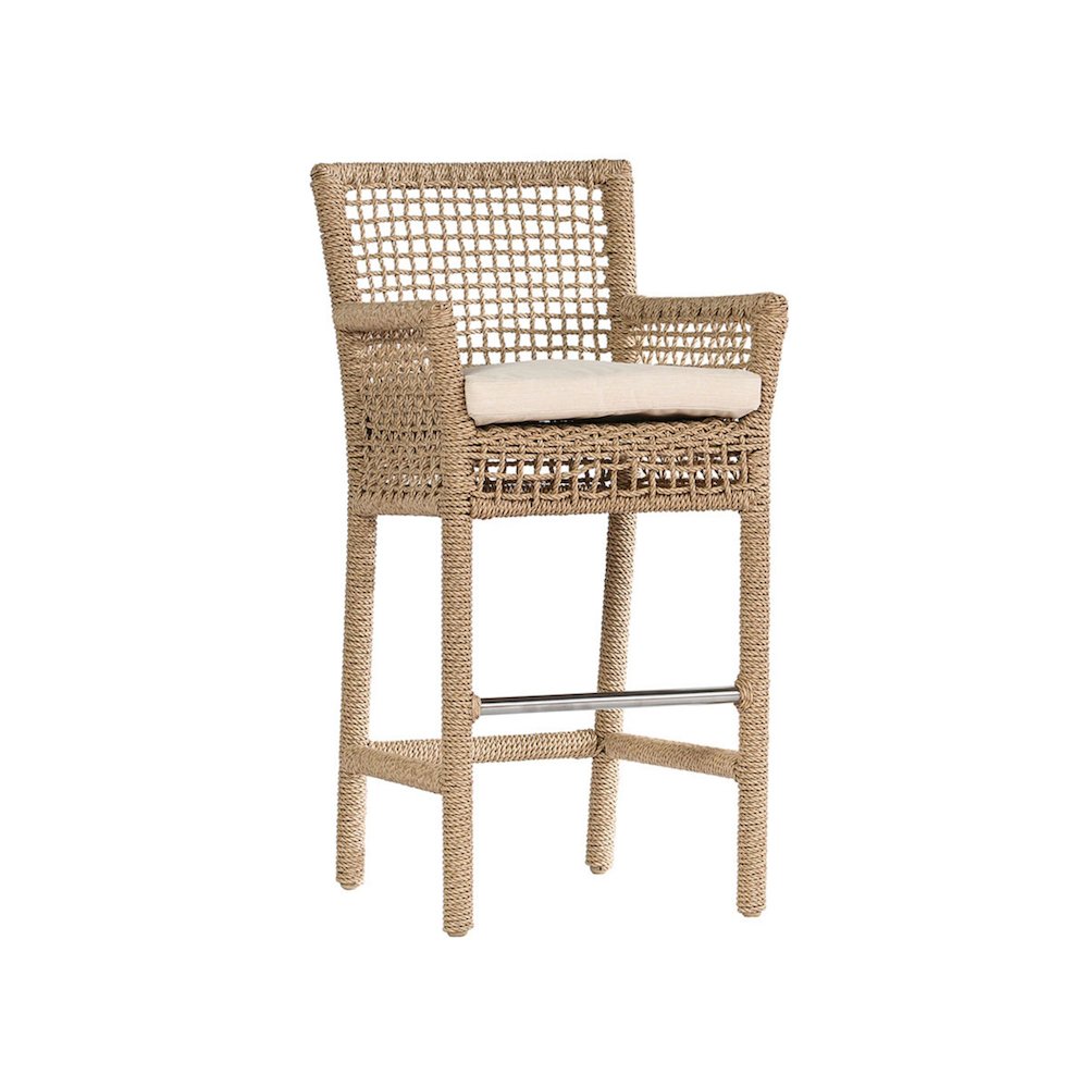 Brisbane 30" Outdoor Bar Stool in Natural. Picture 1