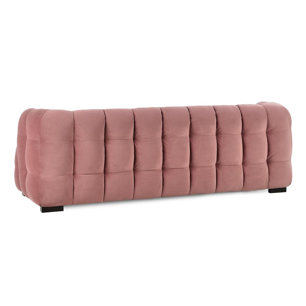 Petra 89" Velvet Fabric Blush Tufted Sofa. Picture 8