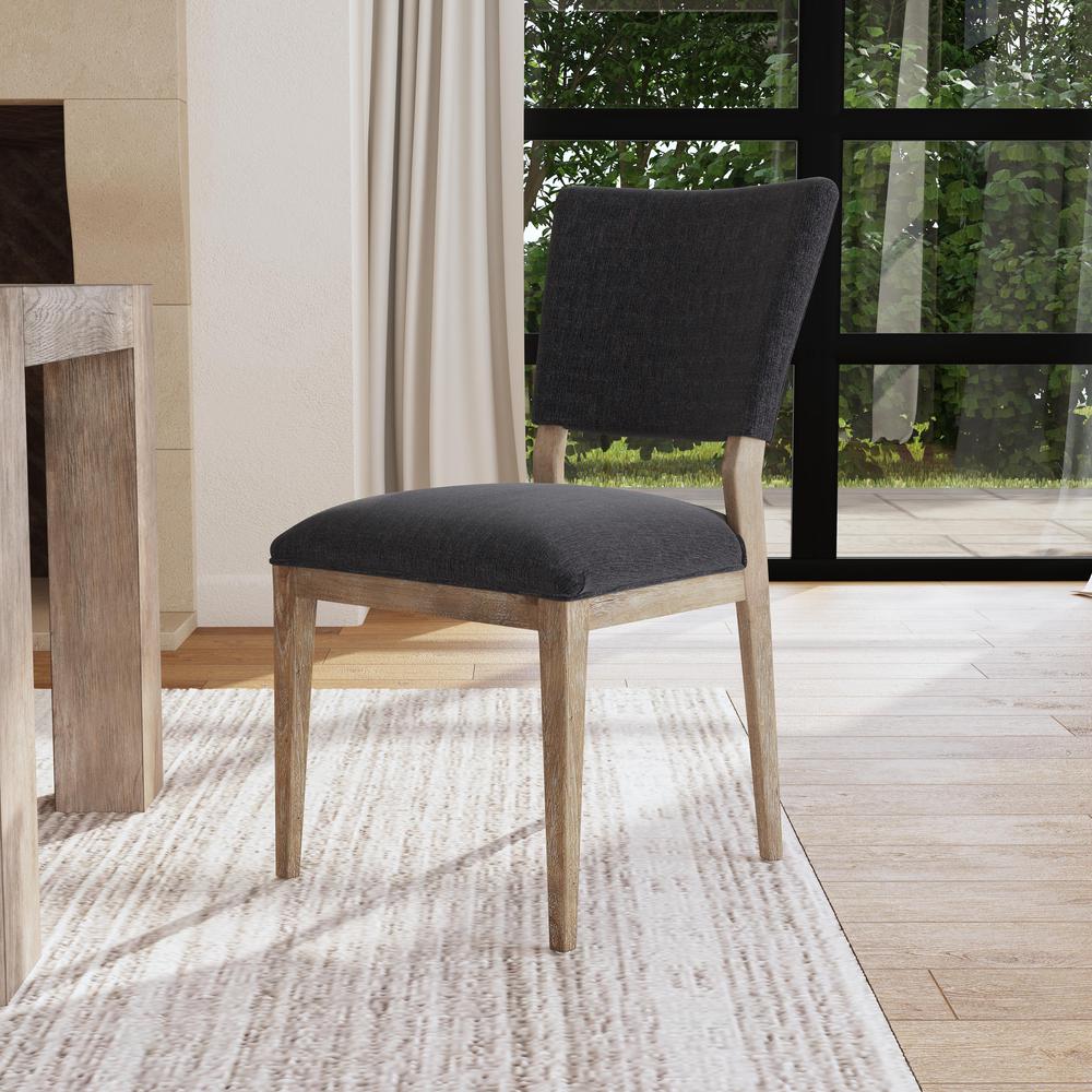 Phillip Upholstered Fabric Dining Chair Gray Set of 2. Picture 5