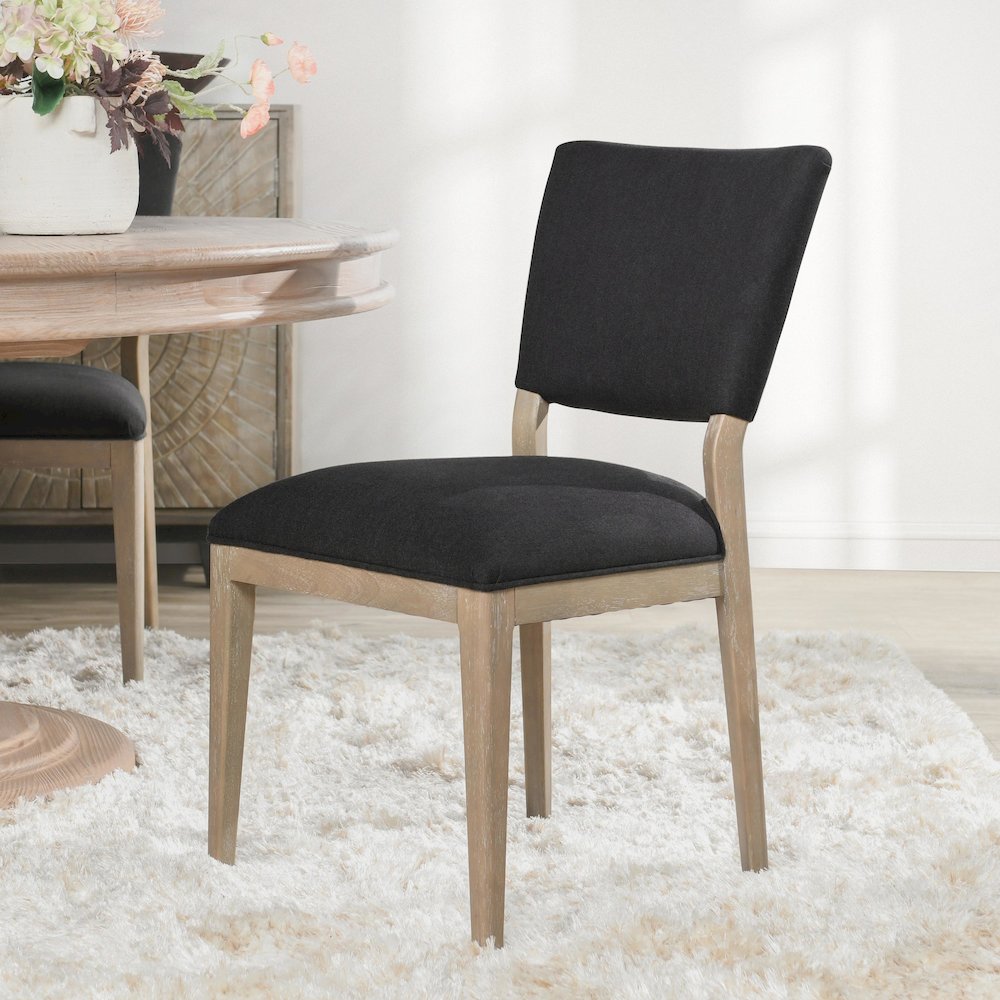 Phillip Upholstered Fabric Dining Chair Gray Set of 2. Picture 6