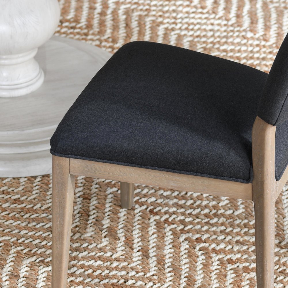 Phillip Upholstered Fabric Dining Chair Gray Set of 2. Picture 10