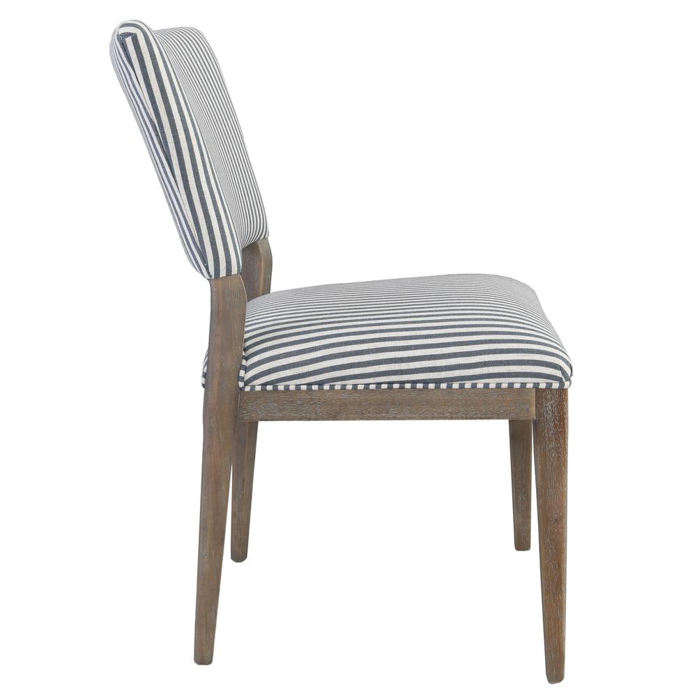 Phillip Upholstered Fabric Dining Chair Stiped Blue Set of 2. Picture 3