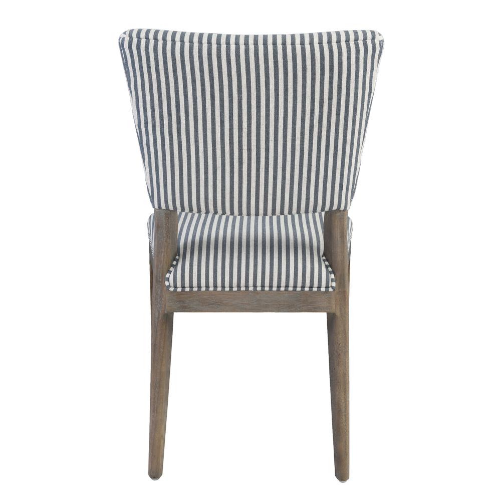 Phillip Upholstered Fabric Dining Chair Stiped Blue Set of 2. Picture 4