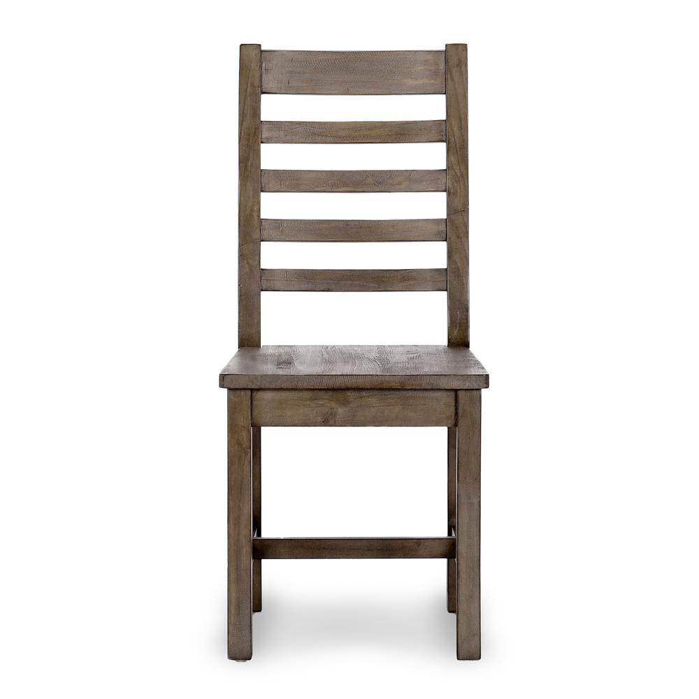 Caleb Transitional Reclaimed Pine Wood Dining Chair Distressed Brown Set of 2. Picture 2
