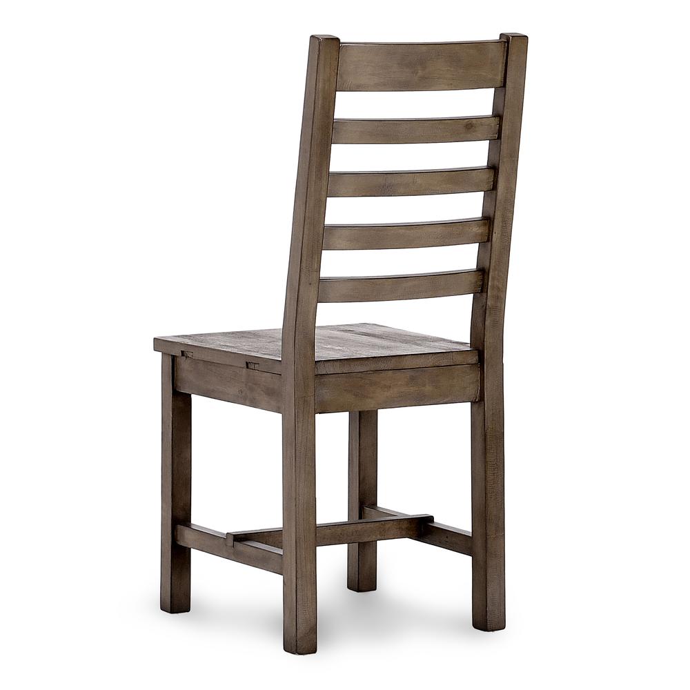 Caleb Transitional Reclaimed Pine Wood Dining Chair Distressed Brown Set of 2. Picture 4