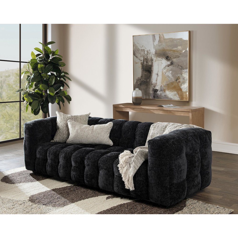 Walter Tufted Fabric Upholstered Sofa. Picture 3