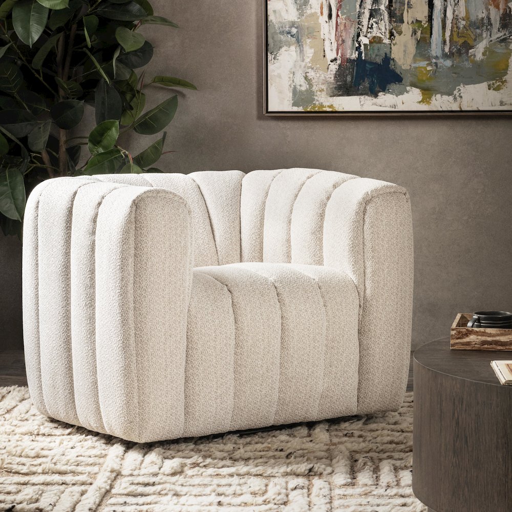 Lexa Upholstered Fabric Swivel Chair. Picture 8