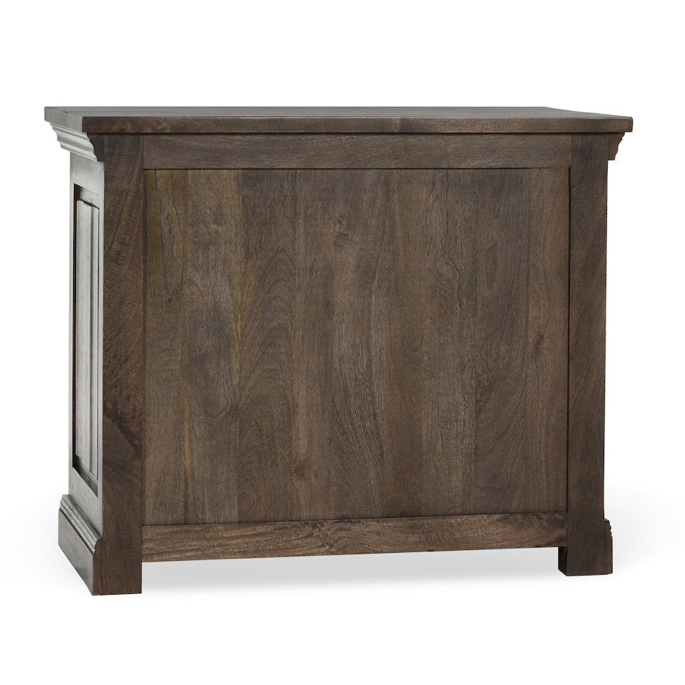 Adelaide Three-Drawer Mango Wood Nightstand in Cocoa Brown. Picture 8