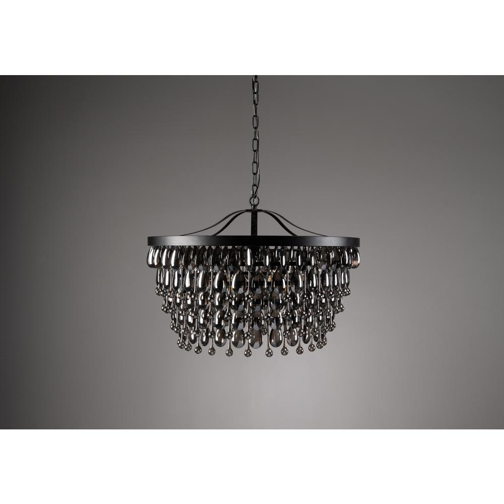 Larkin 7-Light Iron and Crystal Chandelier, by Kosas Home. Picture 4