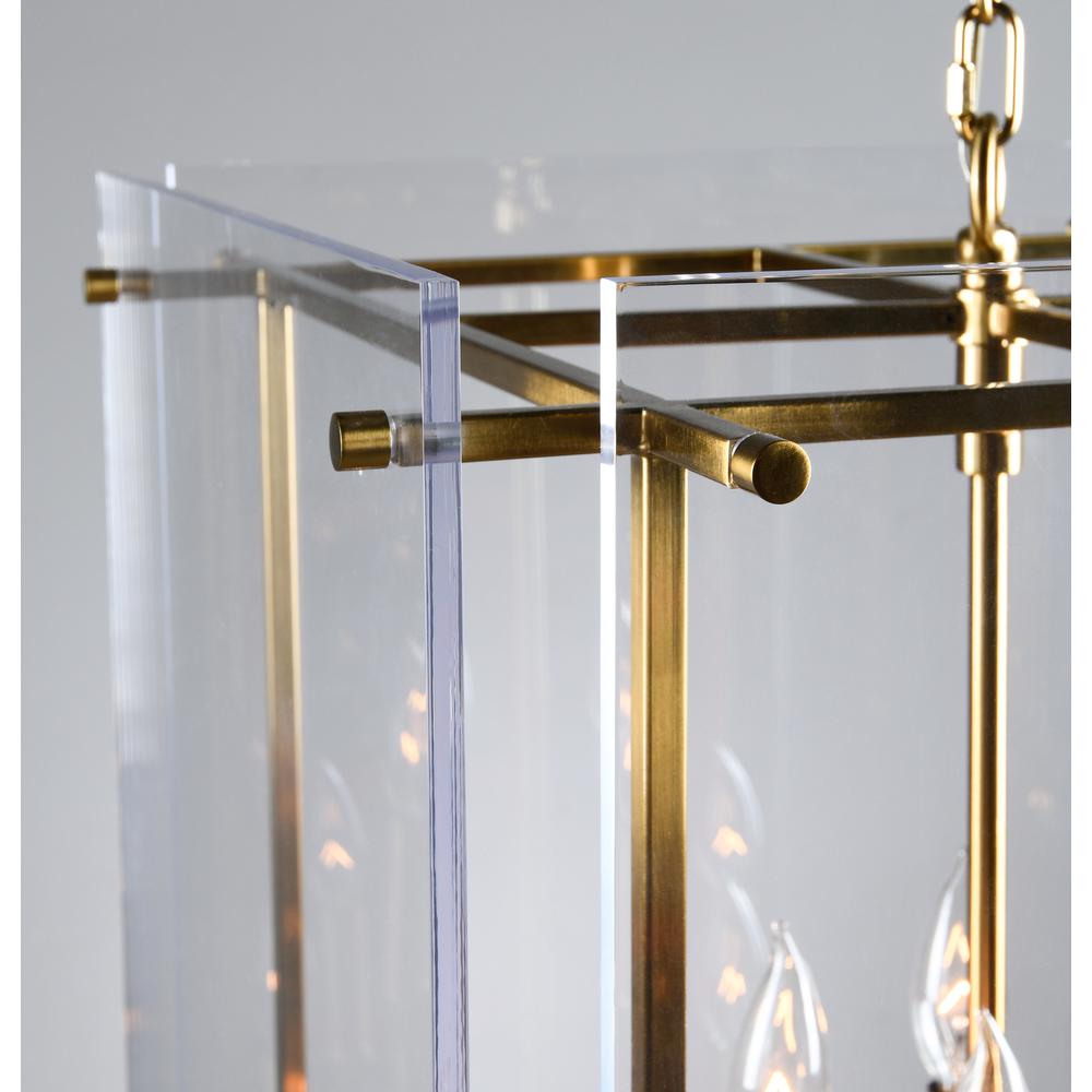 Lena 8-Light Iron and Acrylic Chandelier, Gold, by Kosas Home. Picture 8