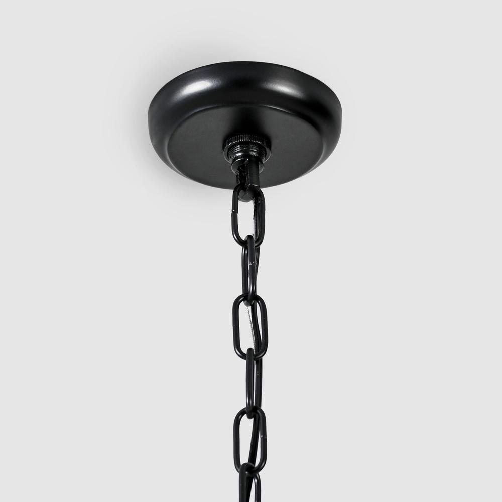 Lena 9-Light Iron and Acrylic Chandelier, Black, by Kosas Home. Picture 3