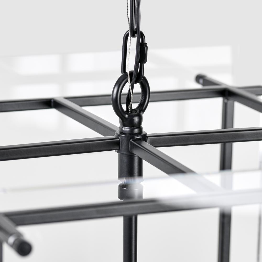 Lena 9-Light Iron and Acrylic Chandelier, Black, by Kosas Home. Picture 4
