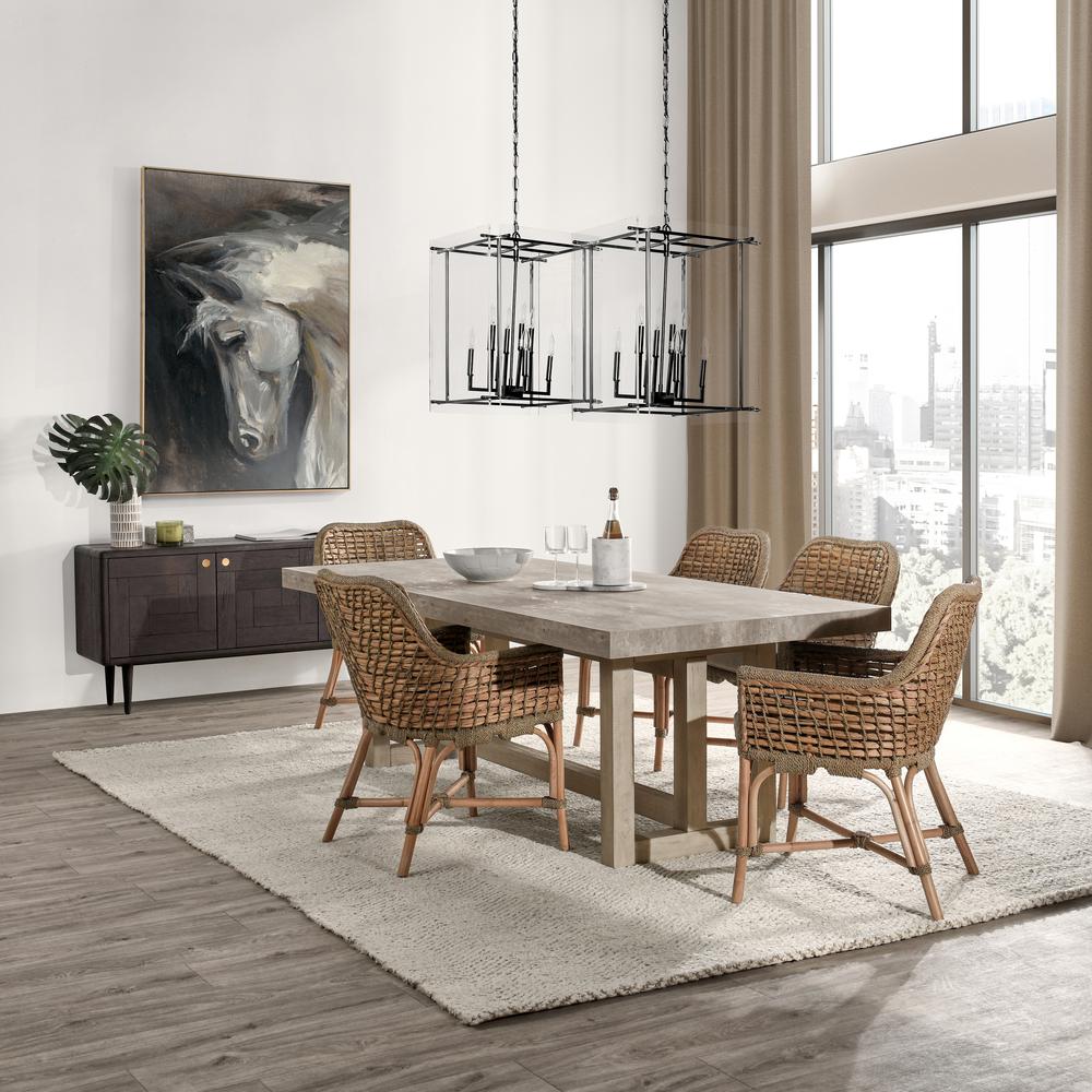 Lena 9-Light Iron and Acrylic Chandelier, Black, by Kosas Home. Picture 6