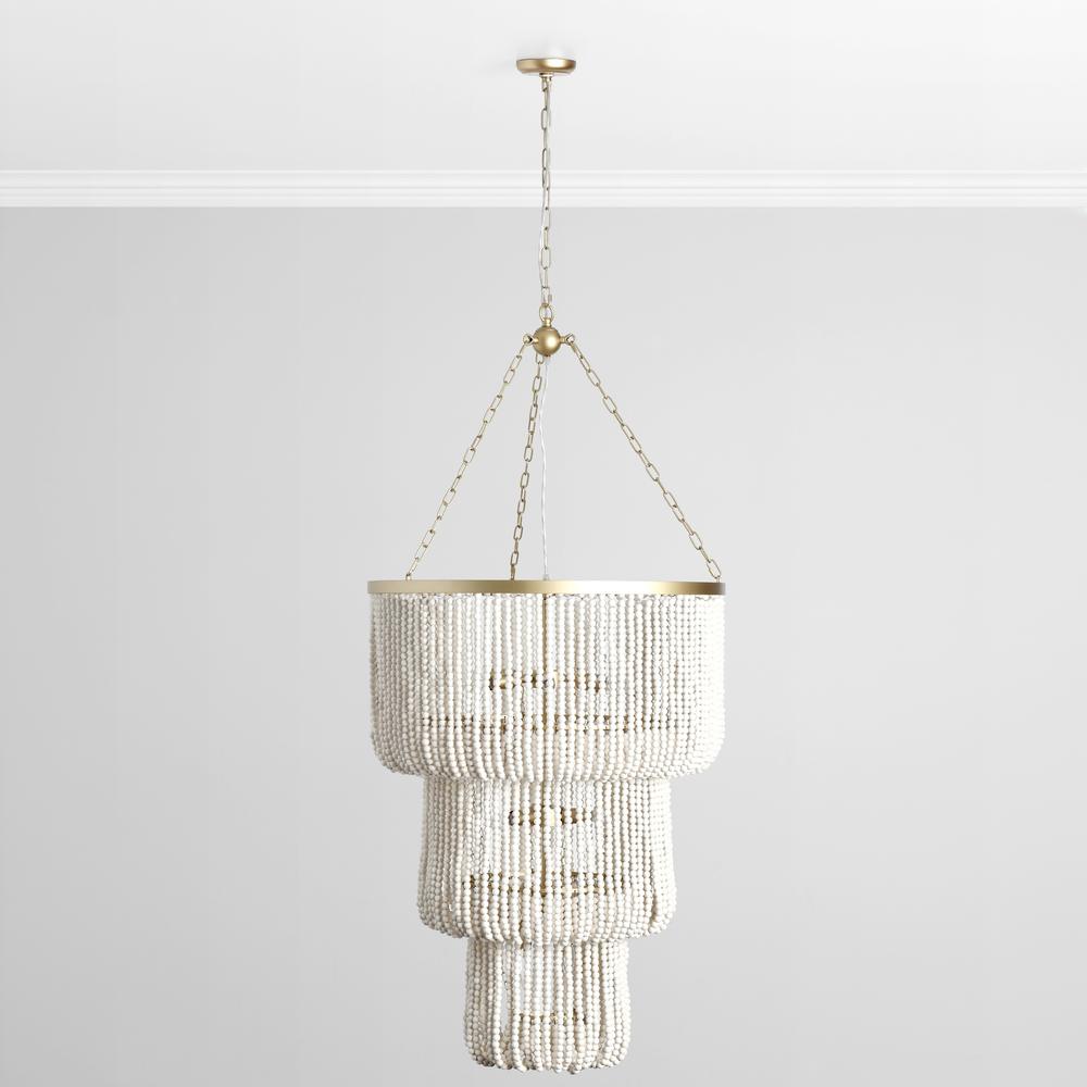 Amanda White Beaded Chandelier. Picture 1