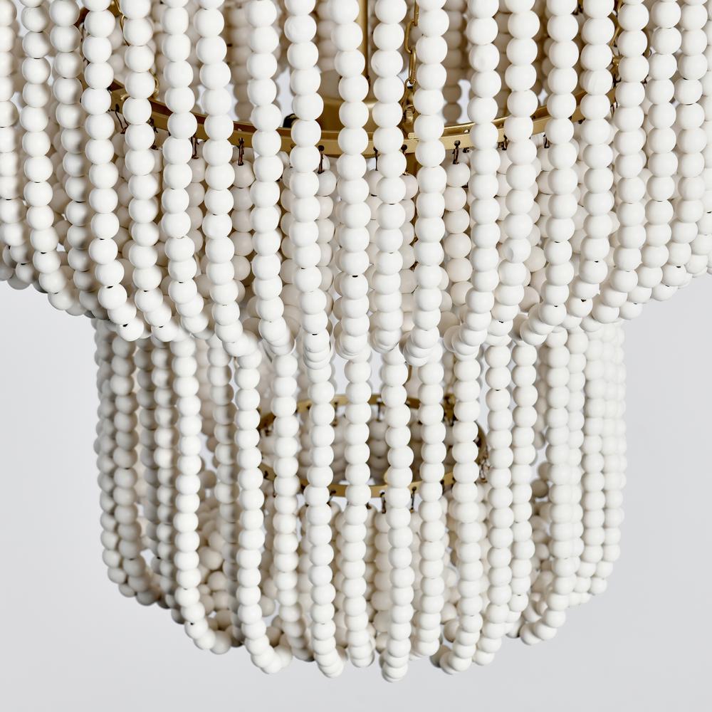 Amanda White Beaded Chandelier. Picture 7