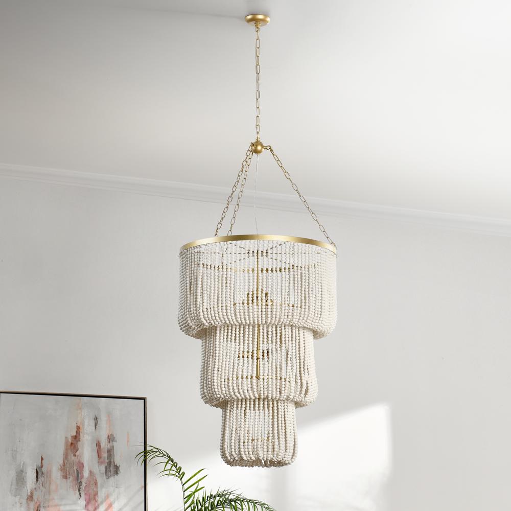 Amanda White Beaded Chandelier. Picture 2