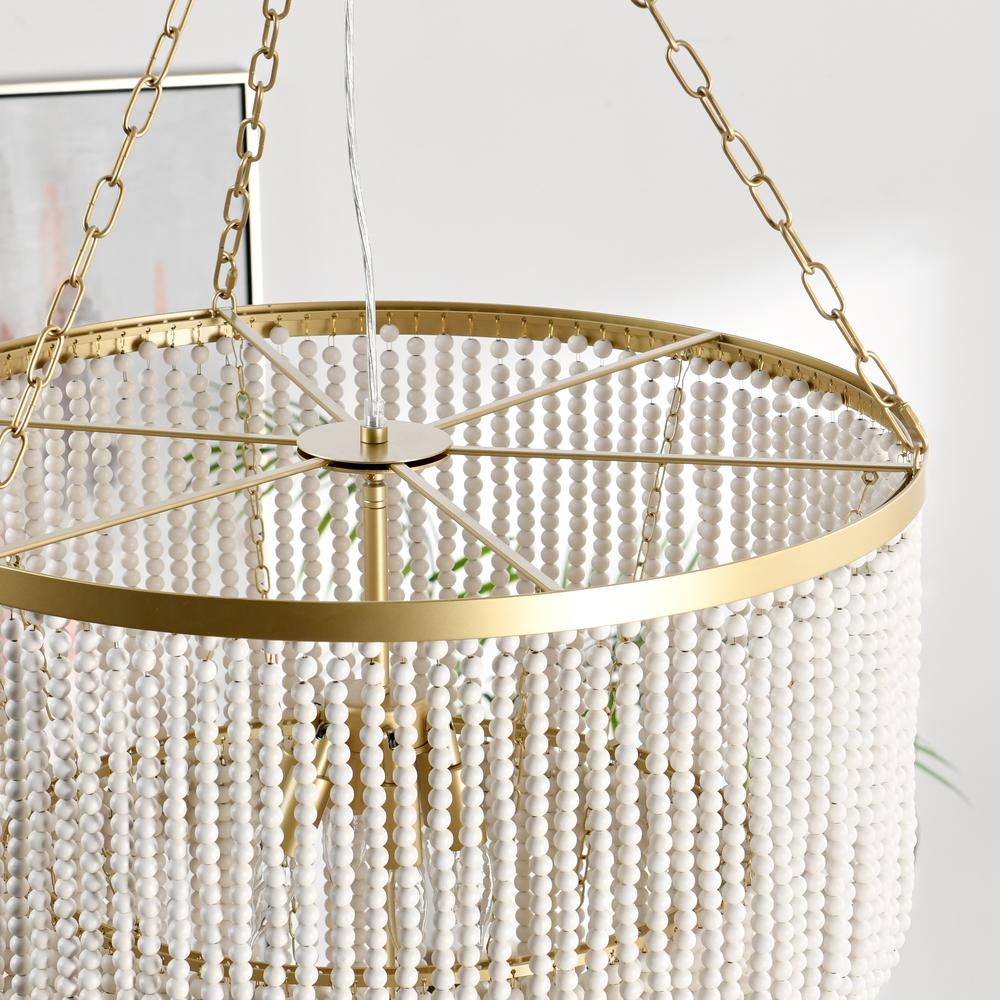 Amanda White Beaded Chandelier. Picture 8