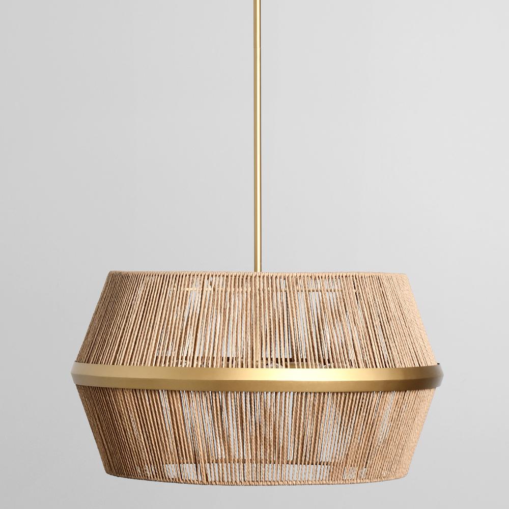 Wendy 6-Light Iron and Rattan Chandelier. Picture 2