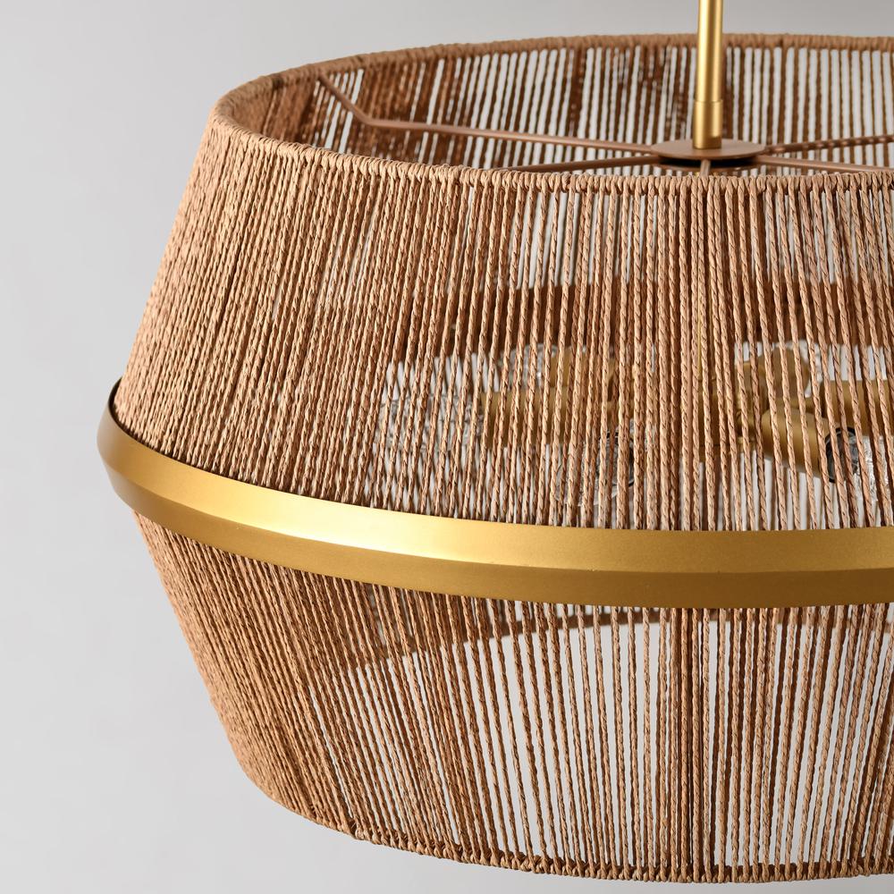 Wendy 6-Light Iron and Rattan Chandelier. Picture 6