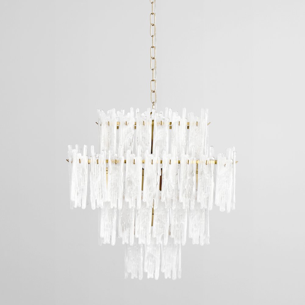 Everly Chandelier Square Clear/White. Picture 1