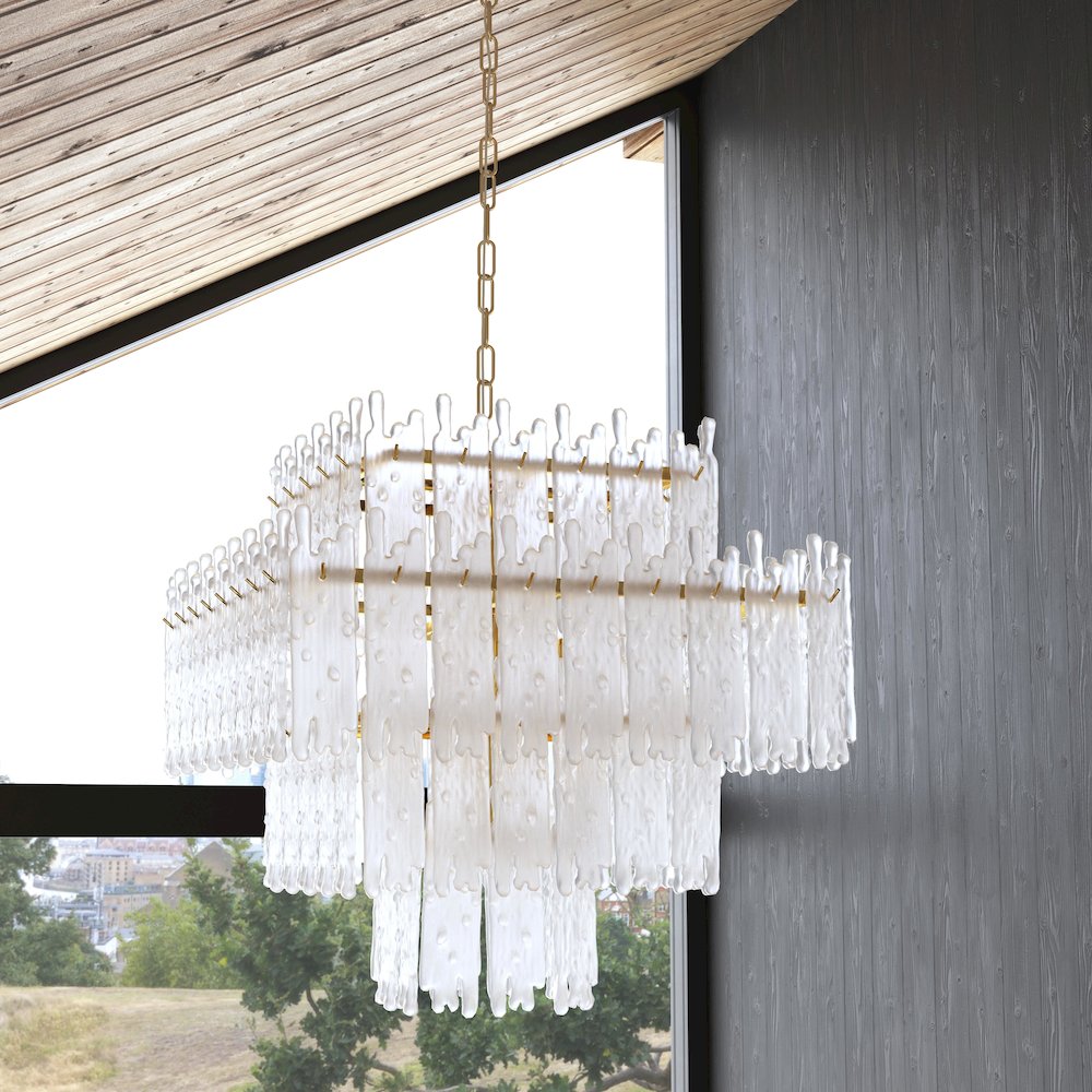 Everly Chandelier Square Clear/White. Picture 5