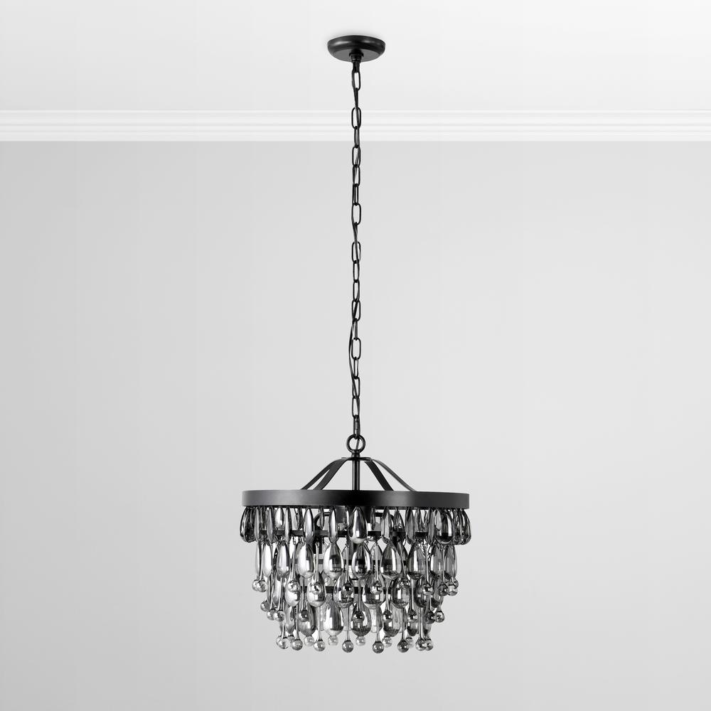 Renata Glass 4-Light Black Chandelier. Picture 1