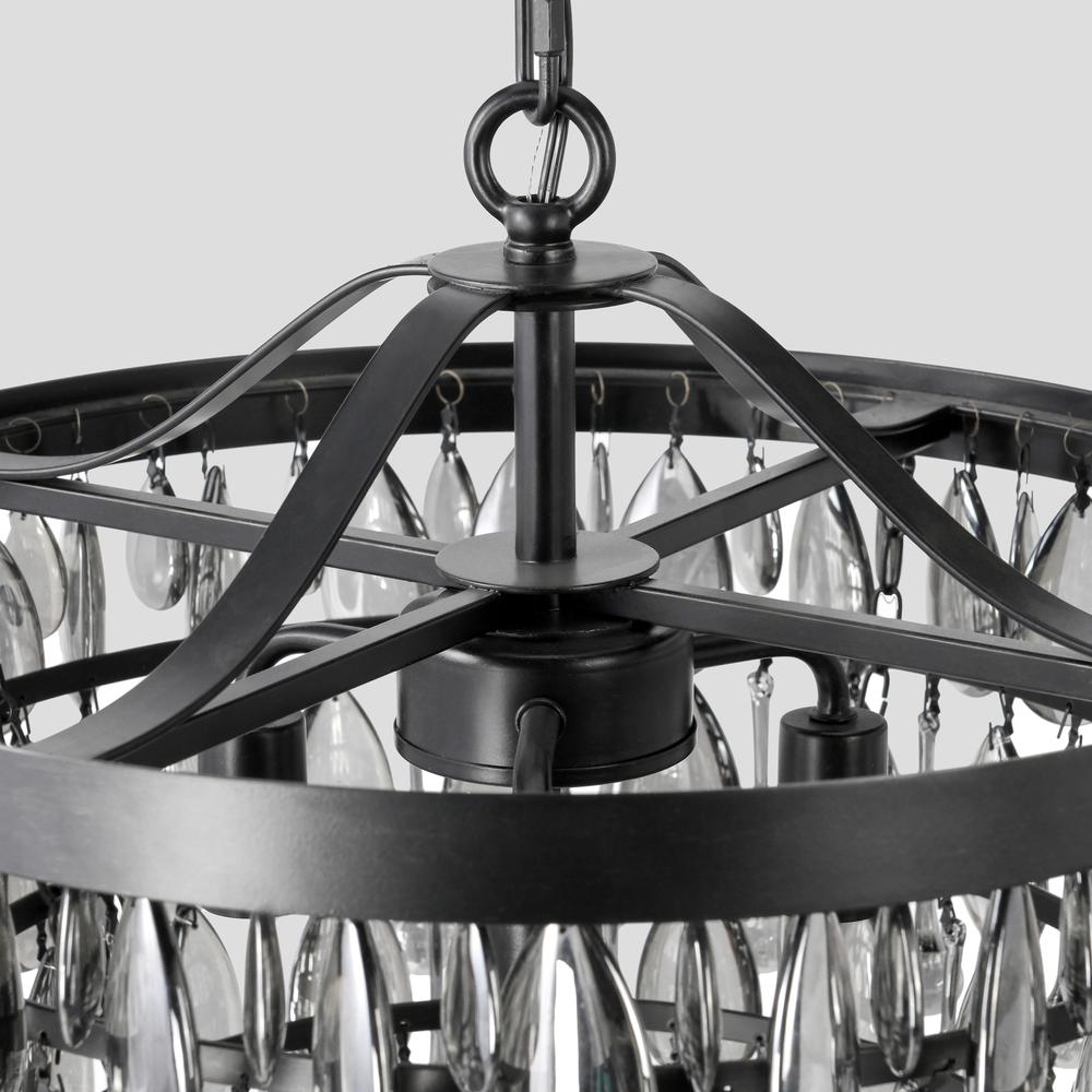 Renata Glass 4-Light Black Chandelier. Picture 5