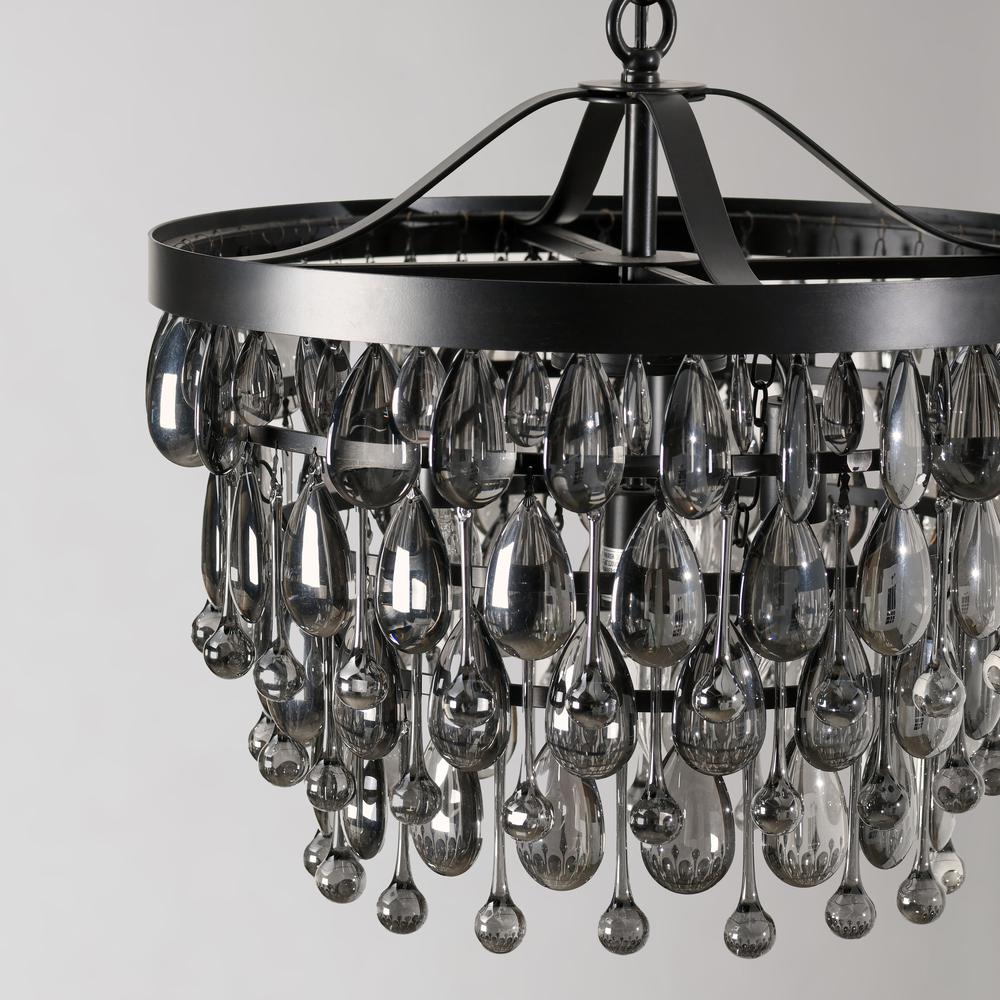Renata Glass 4-Light Black Chandelier. Picture 4