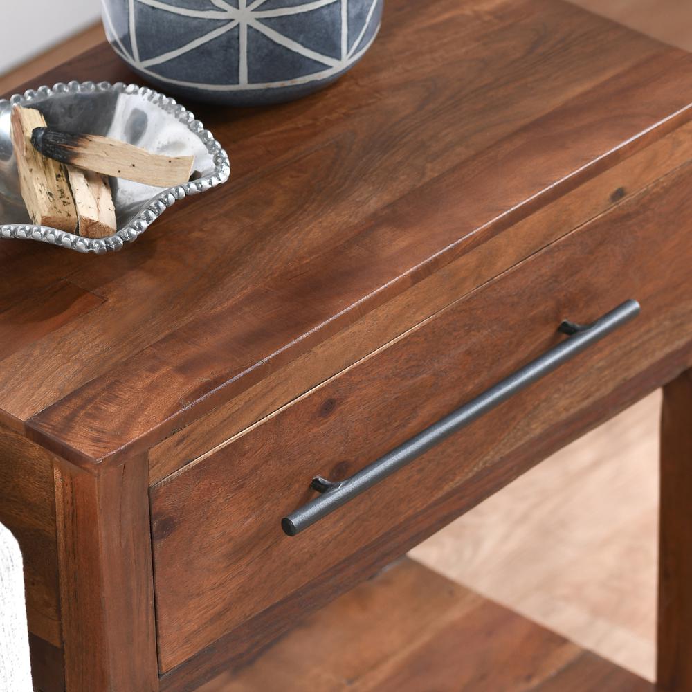 Wren One-Drawer End Table in Natural Brown. Picture 9